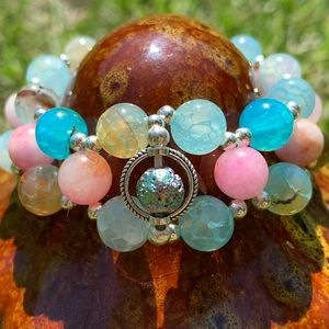 Handmade; Genuine Crystals 8mm, Triple Layer Bracelet: BUY 2 GET 1 FREE 🙌🏼🎉🎊